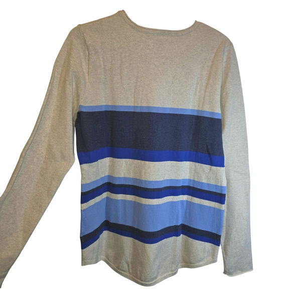 Duluth Trading Co. Shiftless Crewneck Sweater Womens Sz Medium Blue Colorblock - Picture 5 of 12